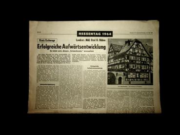 Hessentag 1964 / Zeitungsblatt aus : Niederhessische Zeitung (NHZ), Juli 1964.