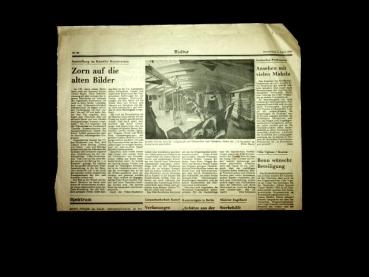 Zorn auf die alten Bilder. Ausstellung im Kasseler Kunstverein / Presseausschnitt aus HNA, April 1985