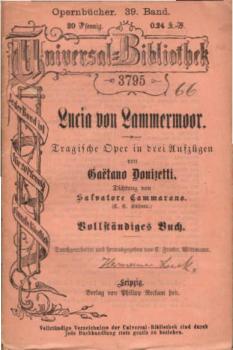 Lucia von Lammermoor : Tragische Oper in 3 Aufzügen