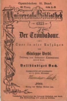 Der Troubadour : Oper in 4 Aufzügen.