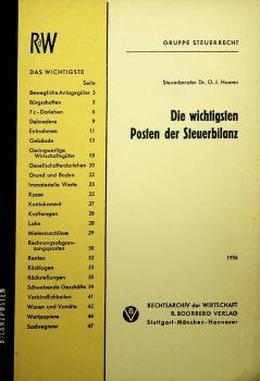 Die wichtigsten Posten der Steuerbilanz.