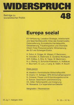 Widerspruch 48. Beiträge zur sozialistischen Politik : Europa sozial.