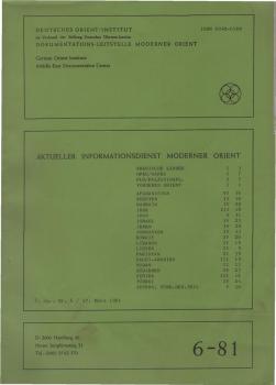 Aktueller Informationsdienst moderner Orient. 7. Jg., Nr. 6.