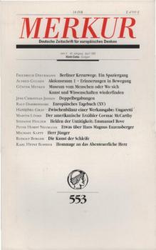 Merkur : Deutsche Zeitschrift für europäisches Denken; 49. Jahrgang, April 1995, Heft 4 (Gesamtnr.: 553).