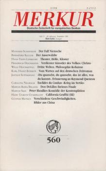 Merkur : Deutsche Zeitschrift für europäisches Denken; 51. Jahrgang, Mai 1997, Heft 11 (Gesamtnr.: 560).