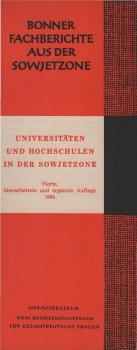 Universitäten und Hochschulen in der Sowjetzone.