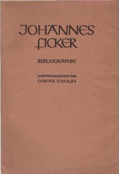 Johannes Ficker : Bibliographie.