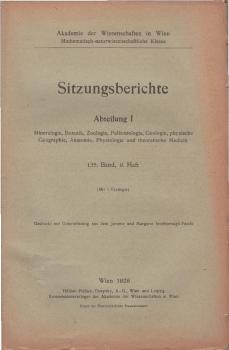 Sitzungsberichte der Akademie der Wissenschaften mathematisch - naturwissenschaftliche Klasse; 9. Heft, 135. Band, Abteilung 1.