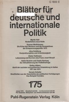Blätter für deutsche und internationale Politik. Heft 1 / 1975.