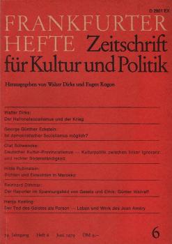Frankfurter Hefte : Zeitschrift für Kultur und Politik / 34. Jahrgang (1979), Heft 6.