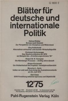 Blätter für deutsche und internationale Politik. Heft 12 / 1975.