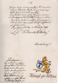 Königliche privilegierte Porzellanfabrik Tettau. [Katalog / Angebotsmappen].