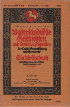 Vaterländische Geschichten und Denkwürdigkeiten der Lande Braunschweig und Hannover; Band III: Hannover II. Teil, Heft 7.