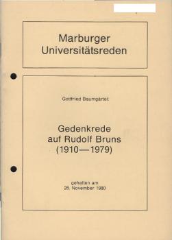 Gedenkrede auf Rudolf Bruns : (1910 - 1979) ; gehalten am 28. November 1980.