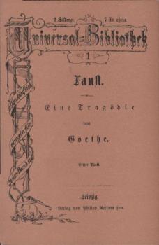 Faust; Teil: Erster Theil. [Fotomechan. Nachdr.]
