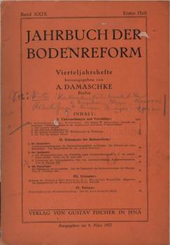 Jahrbuch der Bodenreform : Vierteljahreshefte; Band 29, 1. Heft (1933)