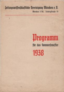 Programm [Flyer] für das Sommersemester 1938.