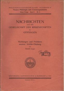 Richtungen und Probleme neuerer Schiller-Deutung.