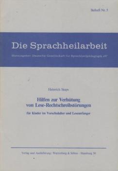 Hilfen zur Verhütung von Lese - Rechtschreibstörungen für Kinderim Vorschulalter und Leseanfänger