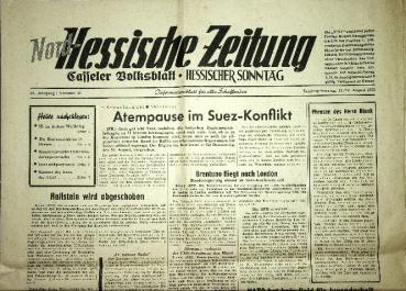 Casseler Volksblatt. Informationsblatt für alle Schaffenden. Nr. 31, 11. / 12. August 1956, 67. Jahrgang.