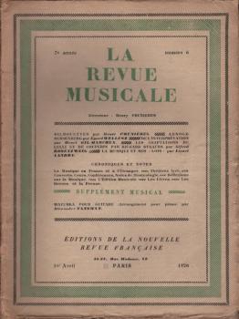 La Revue Musicale. 7 e année., 1926, Numéro 6.