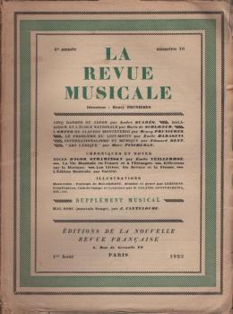 La Revue Musicale. 4 e année., 1923, Numéro 10.