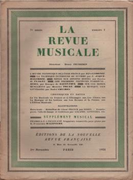 La Revue Musicale. 7e année., 1925, Numéro 1.