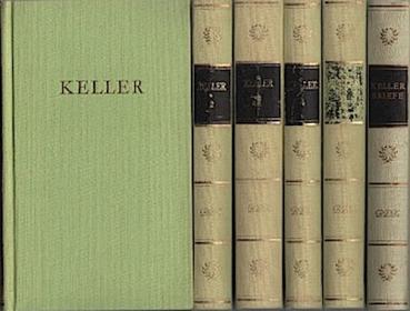 Kellers Werke in fünf Bänden + Kellers Briefe in einem Band.