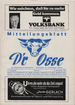 D`r Osse. Mitteilungsblatt d. Bürgervereins Harleshausen - Nachrichten d. Harleshäuser Vereine. 11. Jg., II. Vierteljahr 1973, H. 38.