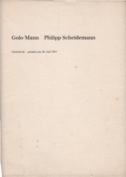 Philipp Scheidemann : Gedenkrede gehalten am 26. Juli 1965.
