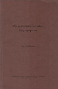 Zur deutschschweizerischen Umgangssprache