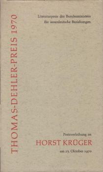 Thomas-Dehler-Preis; Teil: 1970., Preisverleihung an Horst Krüger am 23. Oktober 1970