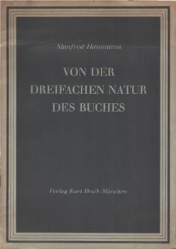 Von der dreifachen Natur des Buches.