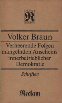 Verheerende Folgen mangelnden Anscheins innerbetrieblicher Demokratie : Schriften.