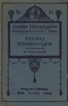 Goethes Gedanken-Lyrik.