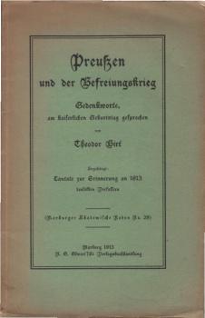 Preußen und der Befreiungskrieg : Gedenkworte, am kaiserl. Geburtstag.