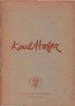 Karl Hofer : Berlin ; Ausstellg zeitgenöss. Kunst ; Mai 1949 ; [Katalog].