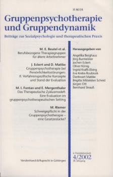 Gruppenpsychotherapie und Gruppendynamik. Beiträge zur Sozialpsychologie und therapeutischen Praxis. Heft 4 / 2002, 38. Jahrgang.