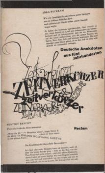 Zeitverkürzer : deutsche Anekdoten aus fünf Jahrhunderten.