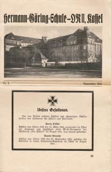 Hermann - Göring - Schule - OR II, Kassel. Schulzeitung. November 1941, Nr. 5.