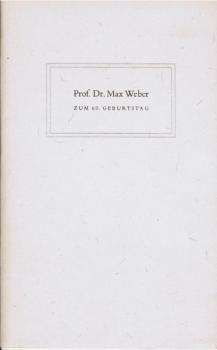 Alt Bundesrat Prof. Dr. Max Weber zum 60. Geburtstag.