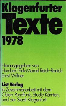 Klagenfurter Texte. 1978. In Zusammenarbeit mit dem Österr. Rundfunk, Studio Kärnten und der Stadt Klagenfurt.