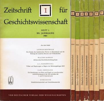 Zeitschrift für Geschichtswissenschaft. Heft 1 - 8, XII. Jahrgang 1964.