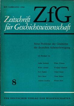 Zeitschrift für Geschichtswissenschaft (ZfG). Heft 8, XIV Jahrgang, 1966.