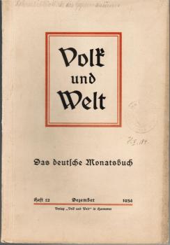 Volk und Welt. Das deutsche Monatsbuch; Heft 12, Dezember 1934