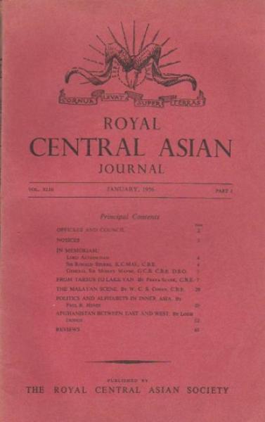 Journal of the Royal Central Asian Society; Vol. XLIII., Part I, January 1956.