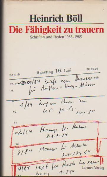 Die Fähigkeit zu trauern : Schriften u. Reden 1983 - 1985.