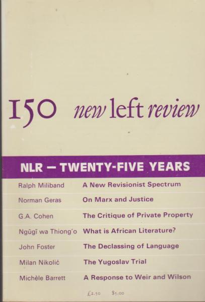 New left review; Number 150, March/ April 1985.