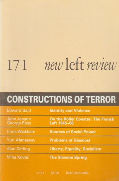 New left review; Number 171, September/ October 1988. Constructions of terror.
