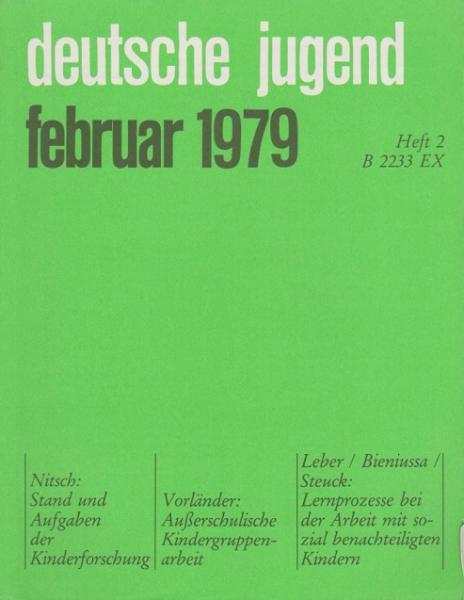 Deutsche Jugend. Zeitschrift für Jugendfragen und Jugendarbeit; 27. Jg., Heft 2, Februar 1979.